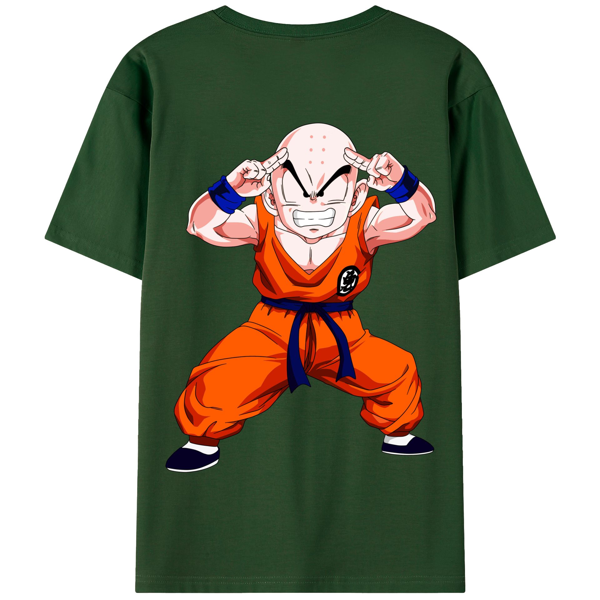 （画像用） ドラゴンボール クリリン DRAGON BALL krillin 綿100％半袖Tシャツ（背面プリント）